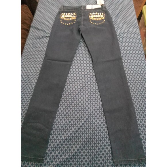 JEANS STRETCH DENIM DARK BLUE WAIST 31 IN 7-8 RC8SN SZ7, SKINNY JEANS, HAVE GEMO - Picture 6 of 7